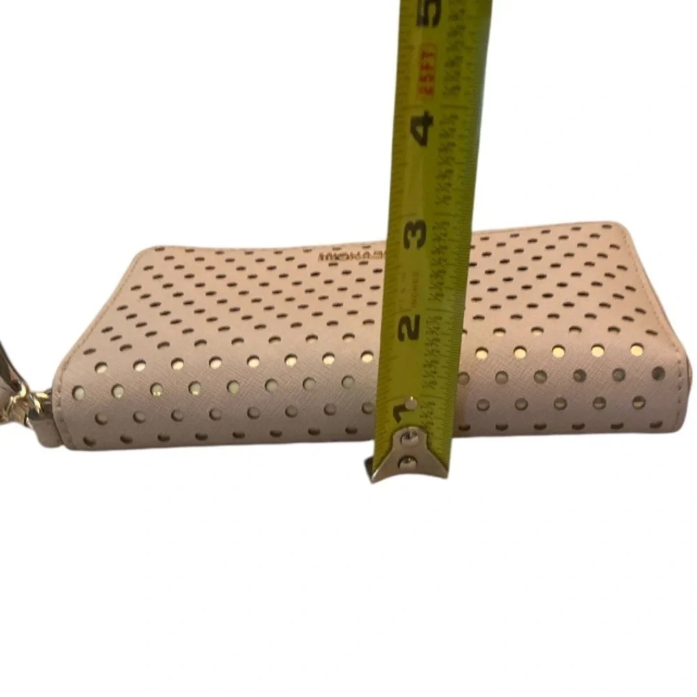 Michael Kors Blush Pink And Gold Dot Wristlet Wallet